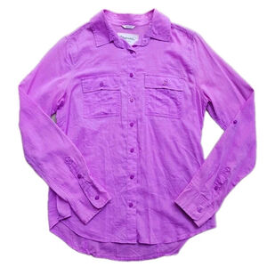 Aeropostale 87 Signature Pink Button Up Blouse Top Women's Medium